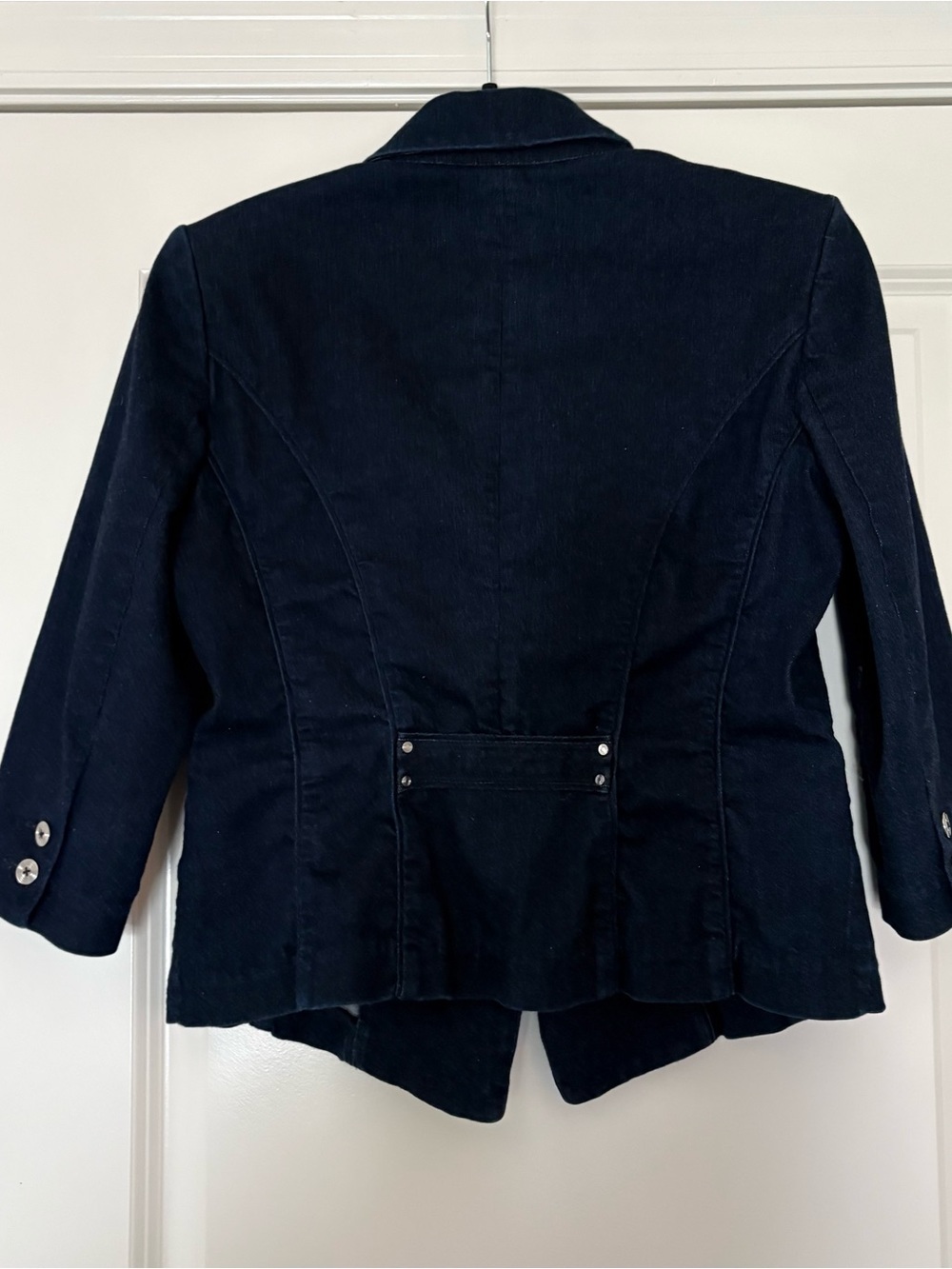 White House Black Markets Women's Dark Indigo Denim Blazer Jacket - Picture 7 of 11